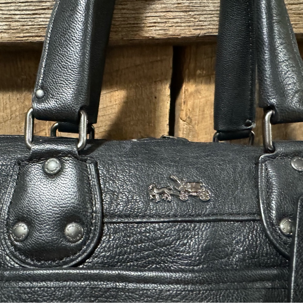 Black studded coach leather crossbody - Picture 4 of 11